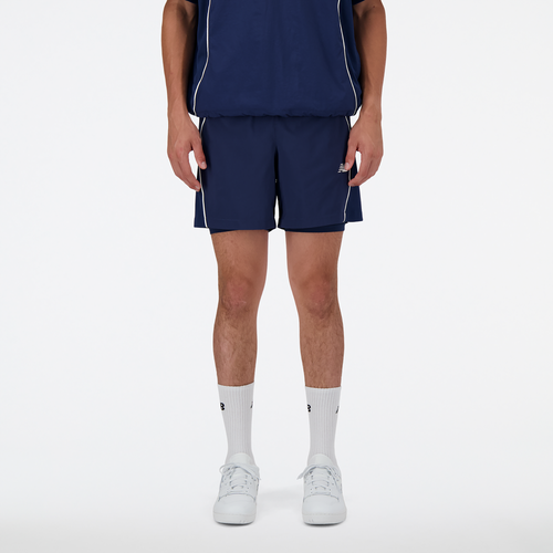 New Balance Mens  Hoops On-court 2in1 Shorts In Navy/white