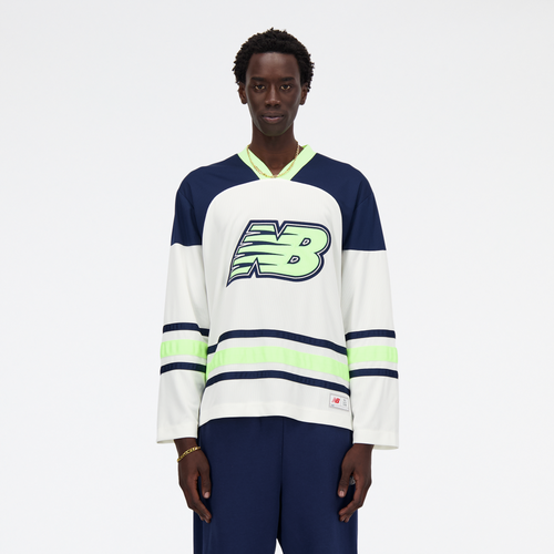 

New Balance Mens New Balance Hoops Hockey Jersey - Mens White/Navy Size M