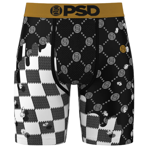 

PSD Mens PSD Check Drip Underwear - Mens Black/White/Gold Size XXL