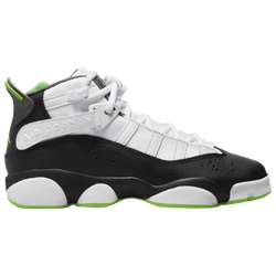 Boys' Grade School - Jordan 6 Rings - White/Green Strike/Black
