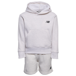 Boys' Preschool - New Balance Hoodie and Shorts Set - Oatmeal Heather/Oatmeal Heather
