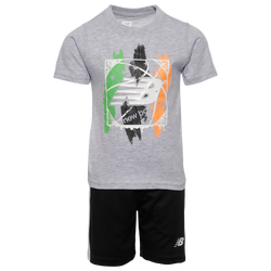 Boys' Preschool - New Balance Graphic T-Shirt/Short Set - Grey/Black