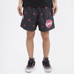 Men's - Pro Standard Hawks Mini Logo Woven Short - Black/Black