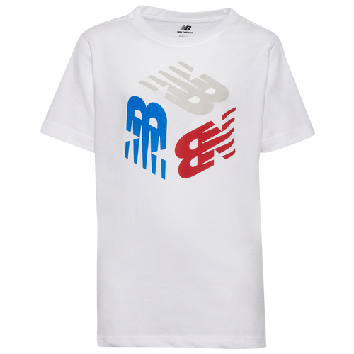 

Boys New Balance New Balance Americana T-Shirt - Boys' Grade School White/Blue/Red Size M