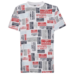 Boys' Grade School - New Balance All Over Print T-Shirt - White/Red/Grey