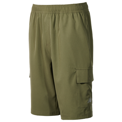 Shop New Balance Boys   Hybrid Cargo Shorts In Dark Olive/white