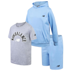 Boys' Toddler - New Balance 3 Piece Hoodie & T-Shirt & Shorts Set - Sky Blue/Grey Heather