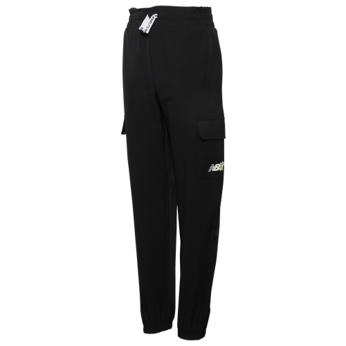 

Girls New Balance New Balance Hybrid Stretch Woven Pants - Girls' Grade School Black/Black Size S