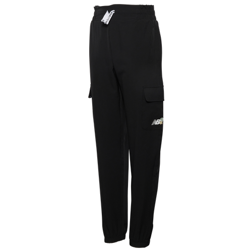 

New Balance Girls New Balance Hybrid Stretch Woven Pants - Girls' Grade School Black/Black Size S