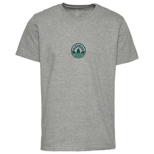 

adidas Mens adidas Center Logo T-Shirt - Mens Grey/Green Size S