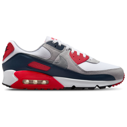Men's - Nike Air Max 90  - White/Cool Grey/University Red