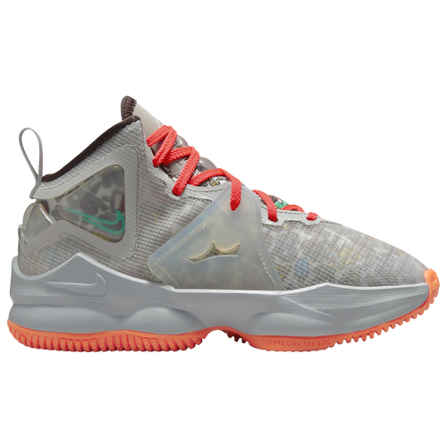 

Boys Preschool Nike Nike LeBron XIX - Boys' Preschool Basketball Shoe Grey Fog/Roma Green/Orange Size 11.0