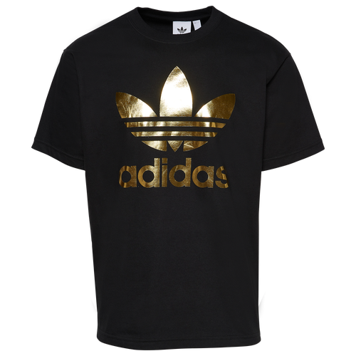 Billy ged ophavsret Gå op og ned Adidas Originals Mens Metallic Trefoil T-shirt In Black/gold | ModeSens