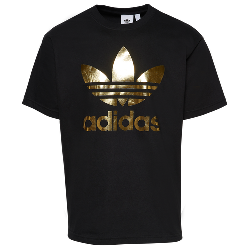 

adidas Originals Mens adidas Originals Metallic Trefoil T-Shirt - Mens Black/Gold Size S