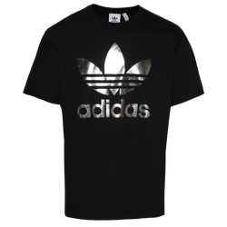 Men's - adidas Originals Metallic Trefoil T-Shirt - Black/Silver