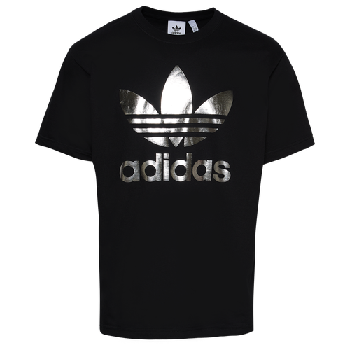 

adidas Originals Mens adidas Originals Metallic Trefoil T-Shirt - Mens Black/Silver Size S