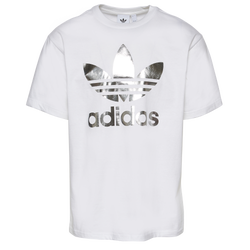 Men's - adidas Originals Metallic Trefoil T-Shirt - White/Silver