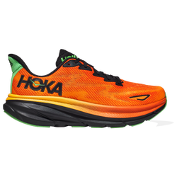 Men's - HOKA Clifton 9  - Black/Orange/Red