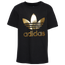adidas Metallic Trefoil T-Shirt - Boys' Grade School Black/Gold