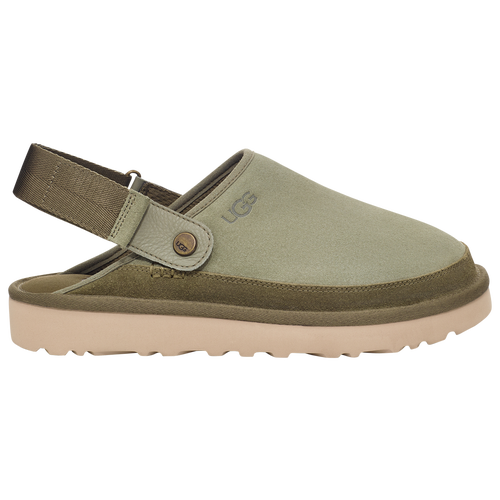 Ugg Goldencoast 皮质木屐凉鞋 In Olive