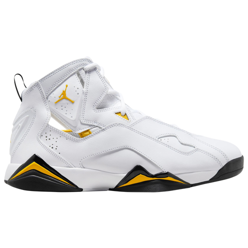 

Jordan Mens Jordan True Flight - Mens Basketball Shoes White/Black/Yellow Ochre Size 07.5