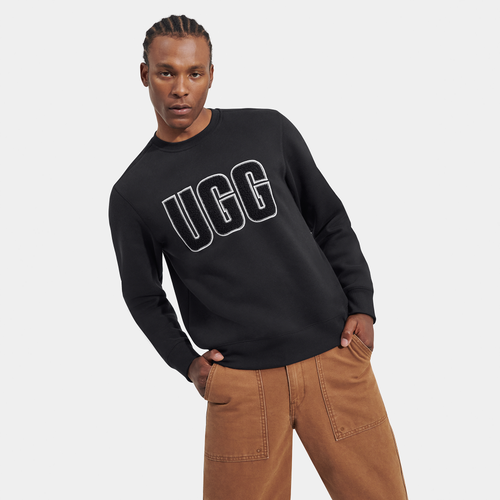 Ugg Mens  Heritage Fleece Crew In Black/black