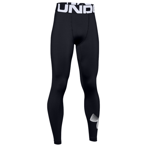 

Boys Under Armour Under Armour Armour ColdGear Leggings - Boys' Grade School Black/White Size S