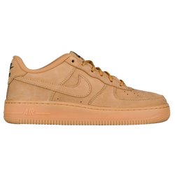 Boys' Grade School - Nike Air Force 1 Low - Flax/Flax/Outdoor Green