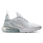 Nike Air Max 270 - Girls' Grade School White/White/Metallic Silver