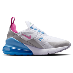 Girls' Grade School - Nike Air Max 270 - White/Pinksicle/Football Blue