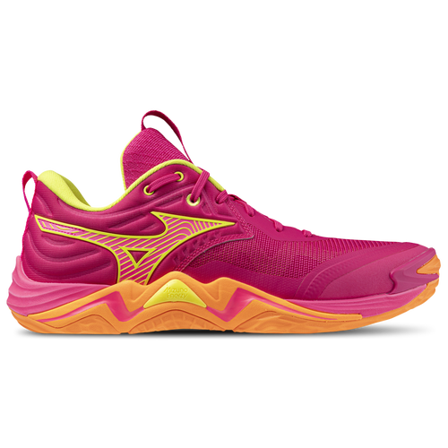 Mizuno Mens Wave Momentum Elite - Running Shoes - Pink Tetra / Fortune Yellow