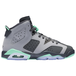 Girls' Grade School - Jordan Retro 6 - Cement Grey/Green Glow/Dark Grey/Green Glow