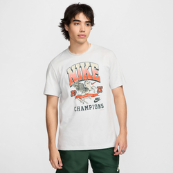 Men's - Nike Club Swoosh T-Shirt  - Grey/Red/Multi