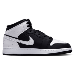 Boys' Grade School - Jordan AJ 1 Mid SE  - White/Black/Black