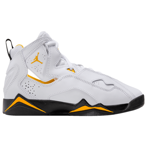 

Boys Jordan Jordan True Flight - Boys' Grade School Basketball Shoe White/Black/Yellow Ochre Size 03.5