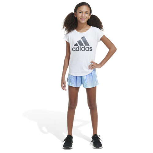 

Girls adidas adidas Pleated Dance Shorts - Girls' Grade School Blue/Green Size L