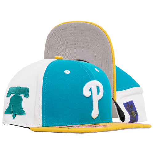 

Pro Standard Pro Standard Phillies State Flower Brim Wool Snapback - Adult Teal/White/Yellow Size One Size