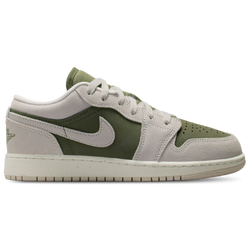 Boys' Grade School - Jordan Air Jordan 1 Low SE - Green/Beige