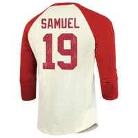 San Francisco 49ers Mitchell & Ness Historic Logo Ultimate Play Henley  3/4-Sleeve Raglan T