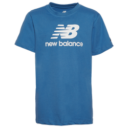 Boys' Grade School - New Balance Core Logo T-Shirt - Sea Stone/White