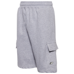 Boys' Grade School - New Balance Fleece Cargo Shorts - Grey/White