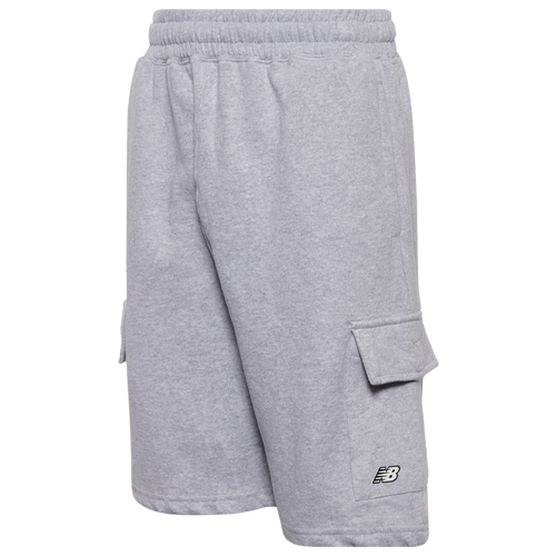 

Boys New Balance New Balance Fleece Cargo Shorts - Boys' Grade School Grey/White Size XL