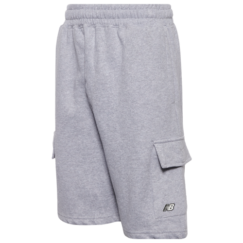 

New Balance Boys New Balance Fleece Cargo Shorts - Boys' Grade School Grey/White Size L