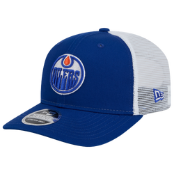 Adult - New Era Oilers 970 Primary Trucker Cap  - Blue