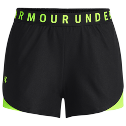 Women's - Under Armour Play Up Shorts 3.0 - Black/Lime Surge