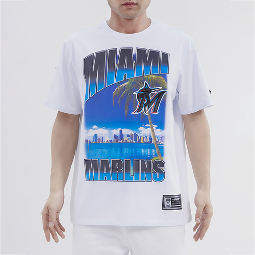 

Pro Standard Mens Pro Standard Marlins Hometown Gradient T-Shirt - Mens White/White Size M