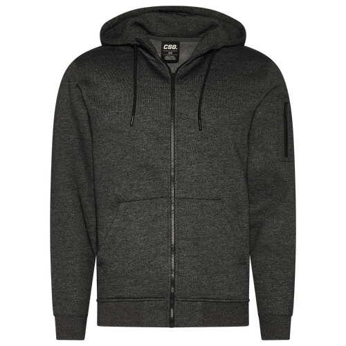 

CSG Mens CSG Basic Full-Zip Fleece Hoodie - Mens Black Marl/Gray Size XXL