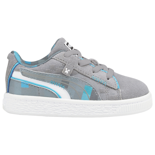 

Boys PUMA PUMA Suede Minecraft - Boys' Toddler Shoe Grey/Blue Size 06.0