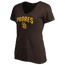 Fanatics Padres Logo Lockup V-Neck T-Shirt - Women's Brown/Brown