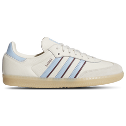 Men's - adidas Originals Samba   - Wonder White/Clear Sky/Shadow Red